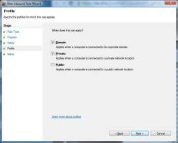 Windows 7 Firewall New Incoming Rule Step 4