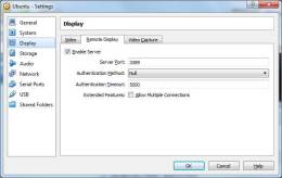 VirtualBox Machine Display Settings for Remote Display